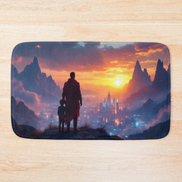 Item preview, Father and Son Journey | Inspirational Sunset Fantasy designed and sold by DreamyWallVibes.