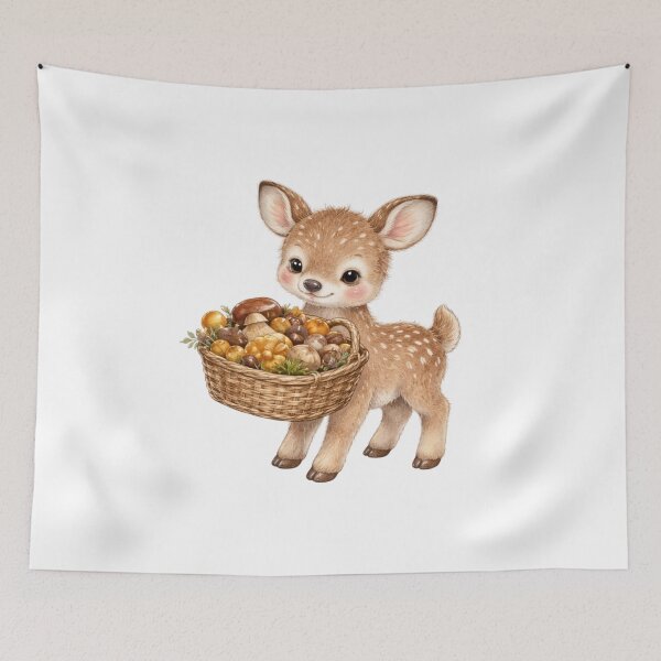 Item preview, Wild Mushroom Foraging Deer Cottagecore Aesthetic designed and sold by AQUILAKREO.