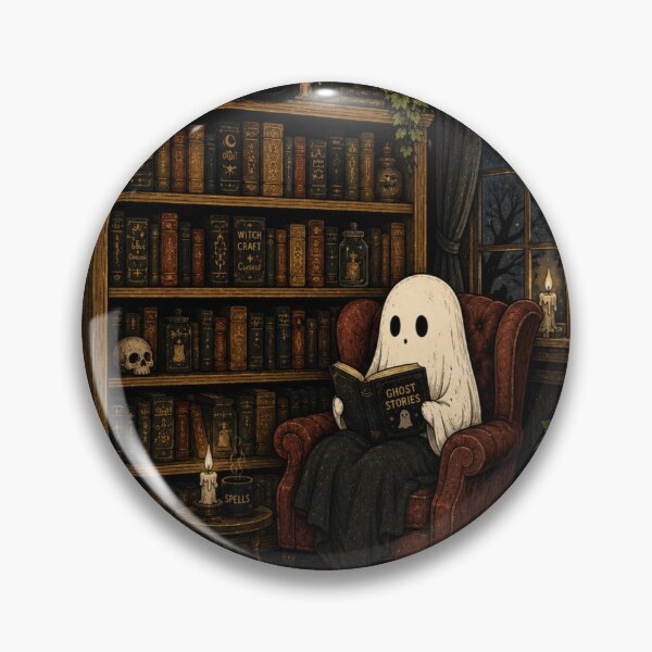 Item preview, Cozy Ghost Library Dark Academia Art designed and sold by PineyCoveCo.
