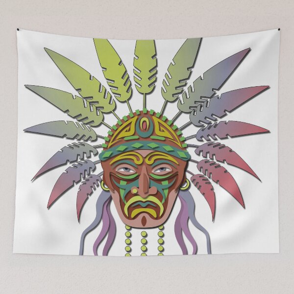 Item preview, Tribal Warrior Mask - Vector Art Paper Cutout - Ethnic Print designed and sold by Keltoi-art.