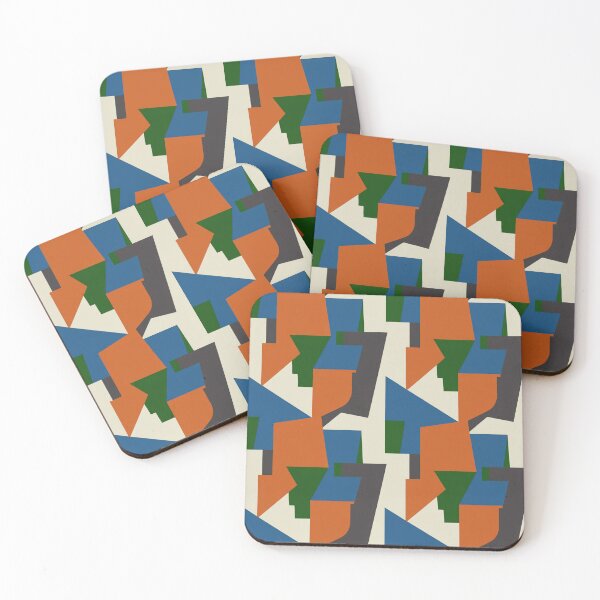 Item preview, Bold Modern Geometric Pattern | Orange Blue Green Abstract Seamless Repeat designed and sold by Midnight Veil Designs.