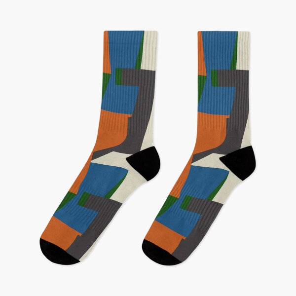 Item preview, Bold Modern Geometric Pattern | Orange Blue Green Abstract Seamless Repeat designed and sold by Midnight Veil Designs.