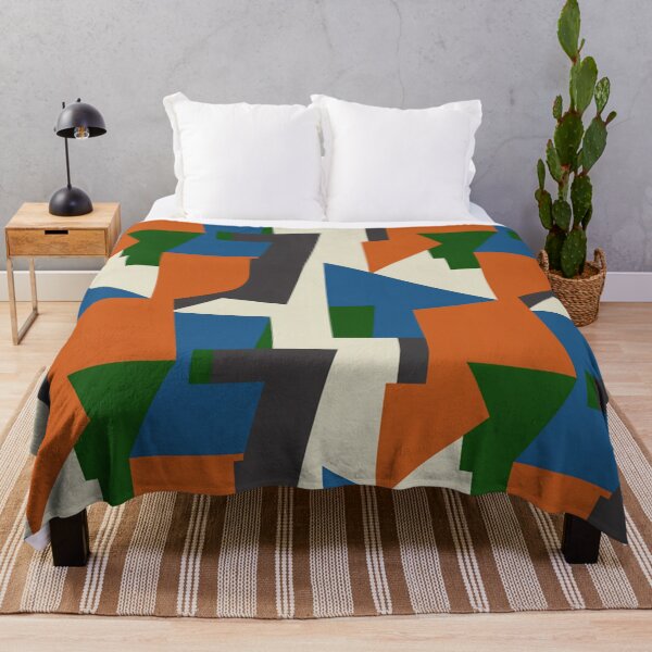 Item preview, Bold Modern Geometric Pattern | Orange Blue Green Abstract Seamless Repeat designed and sold by Midnight Veil Designs.
