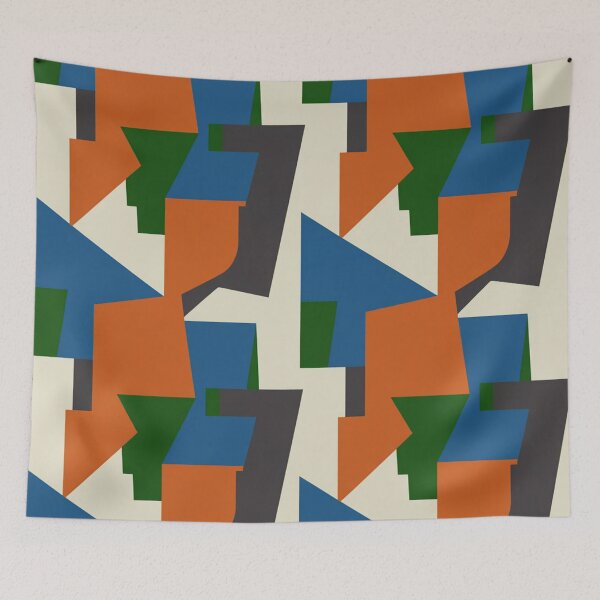 Item preview, Bold Modern Geometric Pattern | Orange Blue Green Abstract Seamless Repeat designed and sold by Midnight Veil Designs.