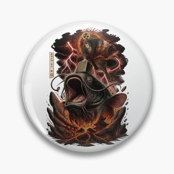 Item preview, Namazu Earthquake Catfish and Kashima Warrior – Japanese Mythology Yokai Art designed and sold by kaxymax.