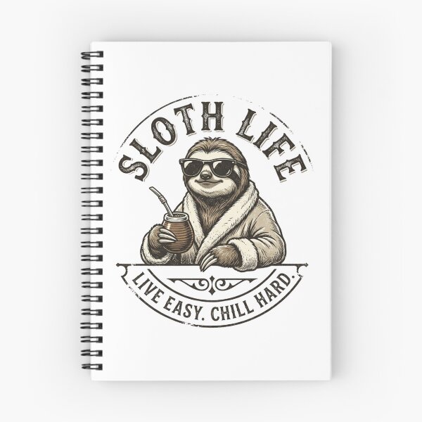 Item preview, Sloth Life No.5: Live Easy Chill Hard - Funny Mate Drinking Sloth designed and sold by NO BEAVER NO PUNK.