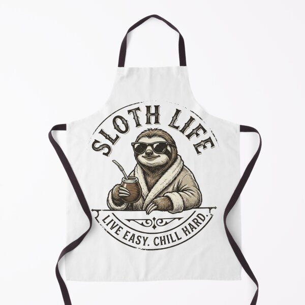 Item preview, Sloth Life No.5: Live Easy Chill Hard - Funny Mate Drinking Sloth designed and sold by NO BEAVER NO PUNK.