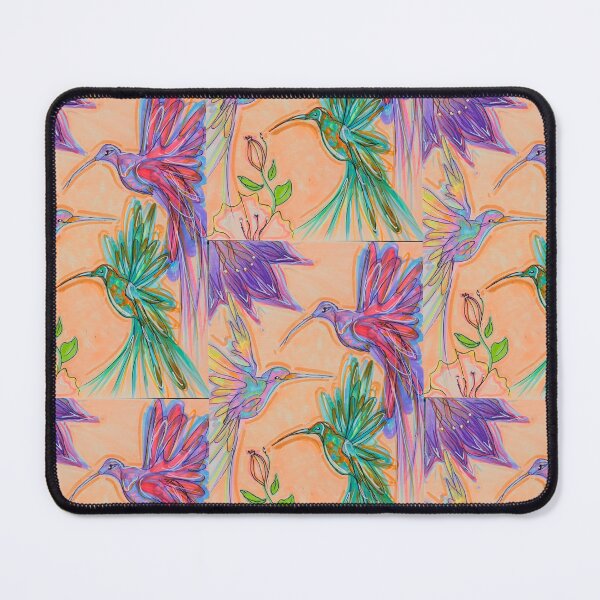 Item preview, Vibrant Hummingbird Trio – Abstract Nature Illustration designed and sold by PareidoliaMan.