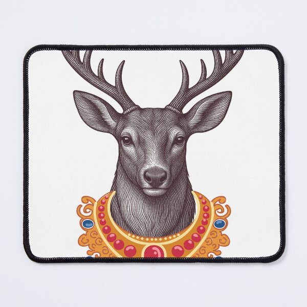 Item preview, Regal Deer with Jewel Collar | Vintage Woodland Portrait designed and sold by GorinART.