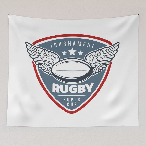 Item preview, Vintage Winged Rugby Ball Tournament Super Cup Sticker designed and sold by topprinting.