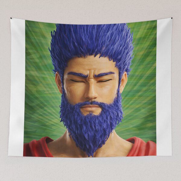 Item preview, Bluebeard Man - 3D Digital Zen Portrait - Modern Art Print designed and sold by Keltoi-art.