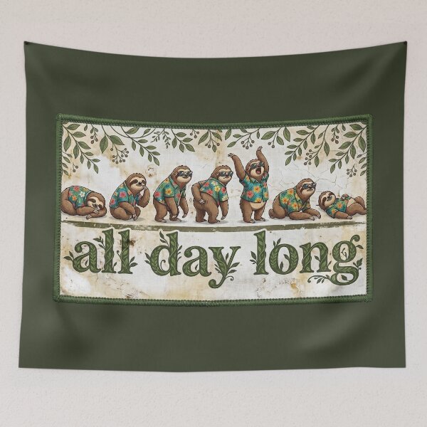 Item preview, Sloth Life No.6: all day long Funny Lazy Sloths Vintage designed and sold by NO BEAVER NO PUNK.