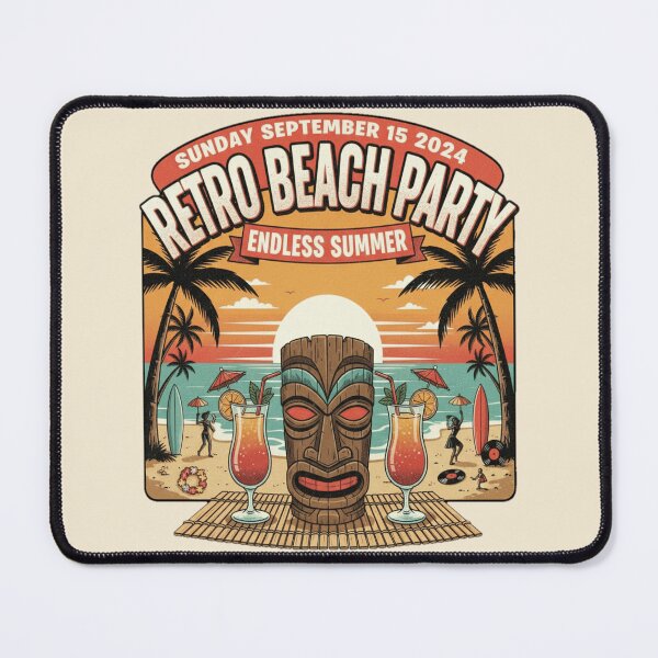 Item preview, Retro Beach Party 2024 – Endless Summer Tiki Vibes designed and sold by ObsidianUruk.
