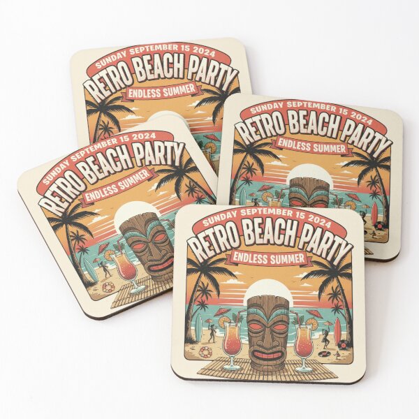 Item preview, Retro Beach Party 2024 – Endless Summer Tiki Vibes designed and sold by ObsidianUruk.