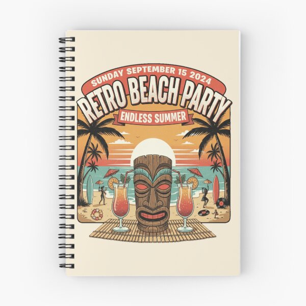Item preview, Retro Beach Party 2024 – Endless Summer Tiki Vibes designed and sold by ObsidianUruk.