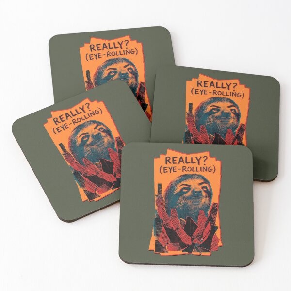 Item preview, Sloth Life No.7: Sarcastic Eye Rolling Sloth Pop Art designed and sold by NO BEAVER NO PUNK.