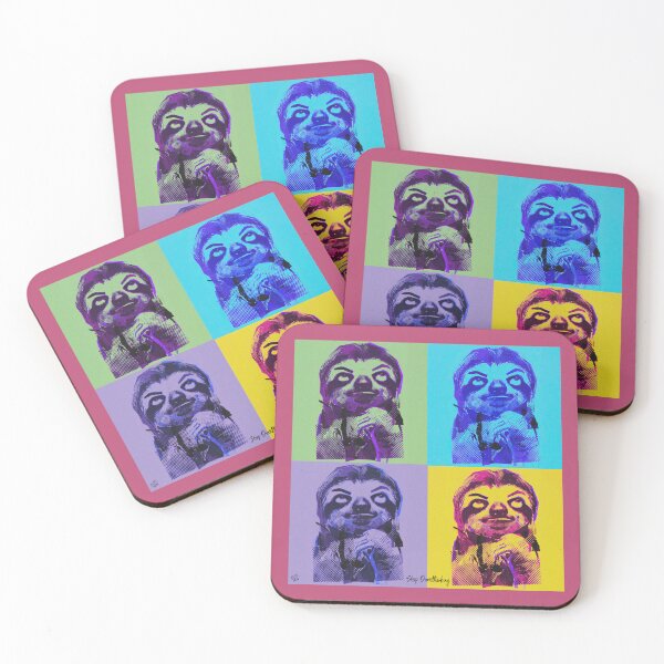 Item preview, Sloth Life No.8: Pop Art Sloth Stop Overthinking Design designed and sold by NO BEAVER NO PUNK.
