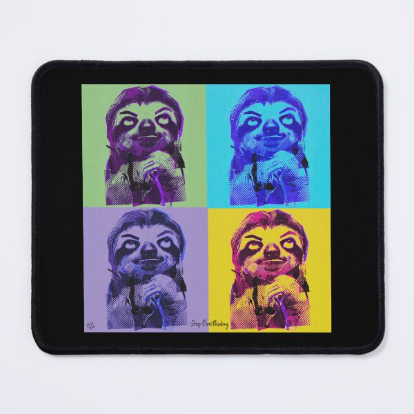 Item preview, Sloth Life No.8: Pop Art Sloth Stop Overthinking Design designed and sold by NO BEAVER NO PUNK.