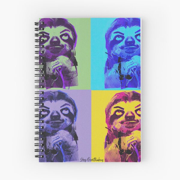 Item preview, Sloth Life No.8: Pop Art Sloth Stop Overthinking Design designed and sold by NO BEAVER NO PUNK.