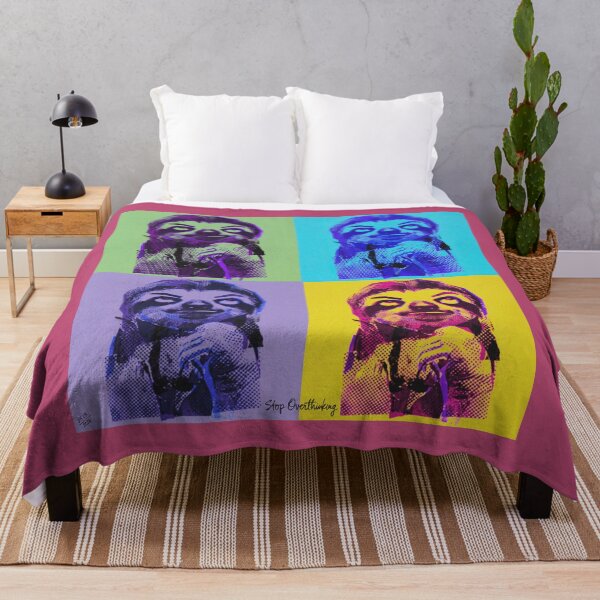 Item preview, Sloth Life No.8: Pop Art Sloth Stop Overthinking Design designed and sold by NO BEAVER NO PUNK.