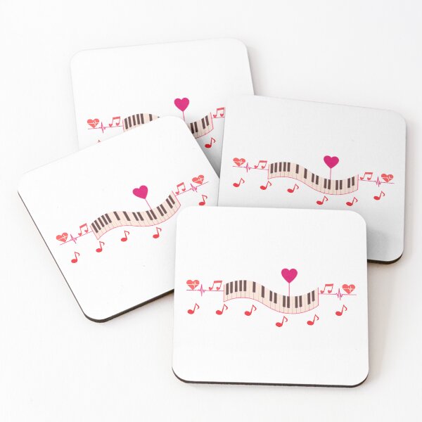 Item preview, Piano keys, hearts and musical notes. designed and sold by YEMIDELDESIGNS.