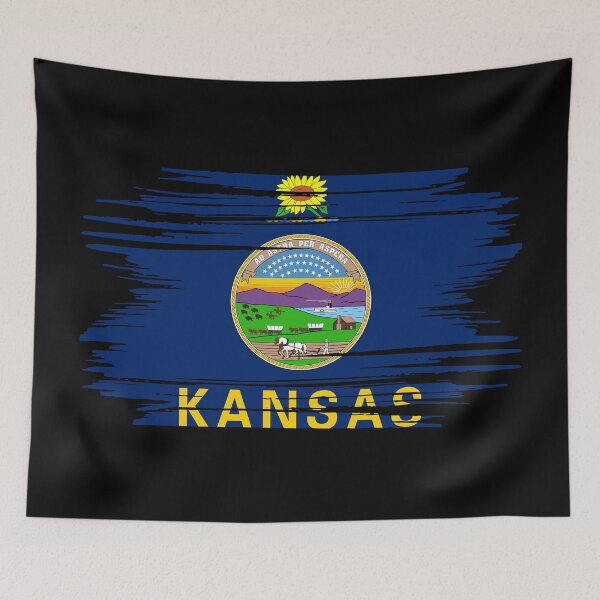 Item preview, Distressed Kansas State Flag KS designed and sold by shitpostee.