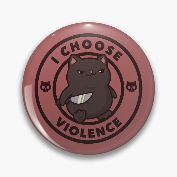 Item preview, I Choose Violence Sneaky Black Cat Kawaii Dark Humor designed and sold by RedHDesign.