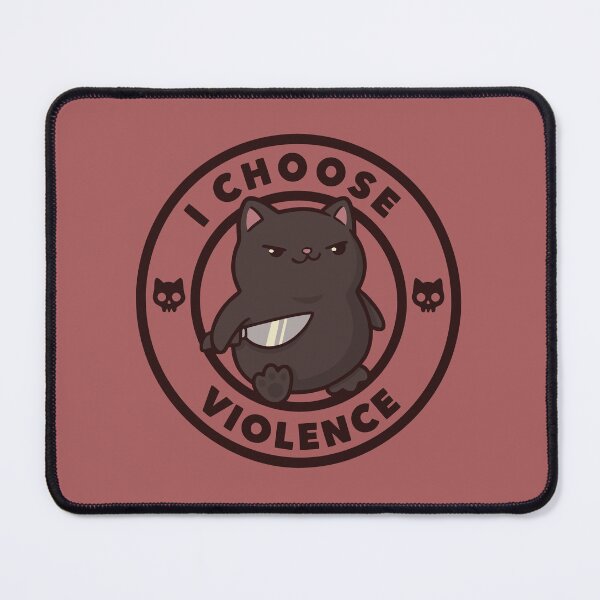 Item preview, I Choose Violence Sneaky Black Cat Kawaii Dark Humor designed and sold by RedHDesign.