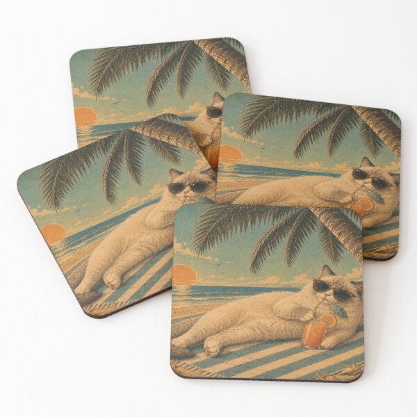 Item preview, Beach Bum Ragdoll Cat in Paradise Design designed and sold by BrandyandBeyond.