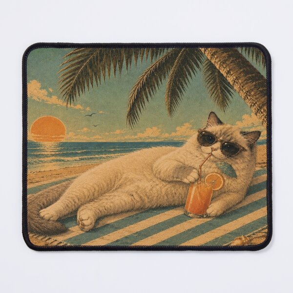 Item preview, Beach Bum Ragdoll Cat in Paradise Design designed and sold by BrandyandBeyond.