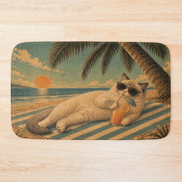 Item preview, Beach Bum Ragdoll Cat in Paradise Design designed and sold by BrandyandBeyond.