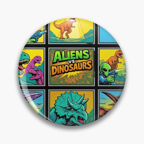 Item preview, Aliens vs Dinosaurs Retro Pop Art designed and sold by redsharkuk.