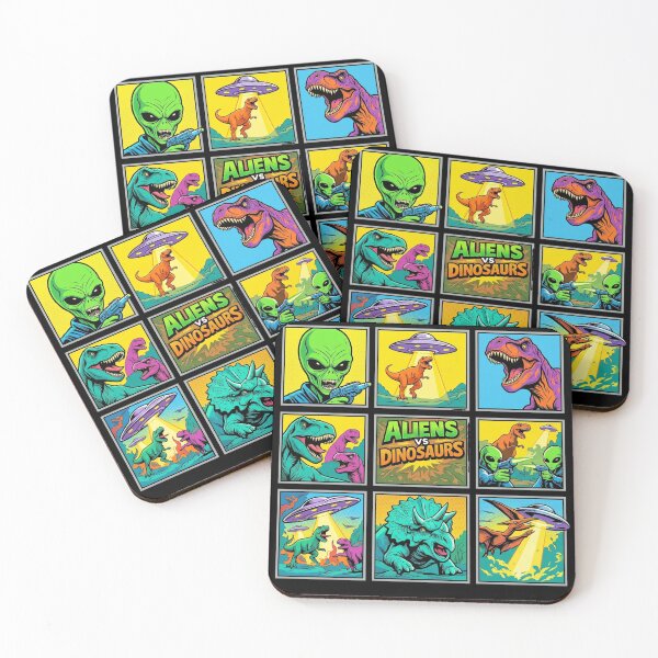 Item preview, Aliens vs Dinosaurs Retro Pop Art designed and sold by redsharkuk.