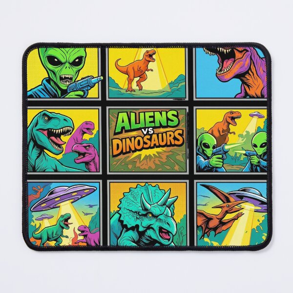 Item preview, Aliens vs Dinosaurs Retro Pop Art designed and sold by redsharkuk.