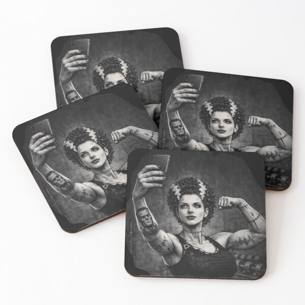 Item preview, Bride of Frankenstein Gym Selfie-Gothic Fitness Horror Art designed and sold by judgehydrogen.
