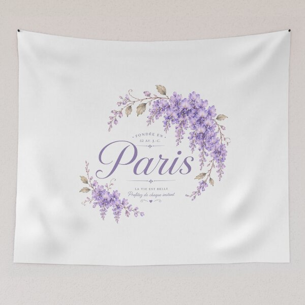 Item preview, Paris in Bloom – Vintage Wisteria Floral Design designed and sold by Blueberry-art23.