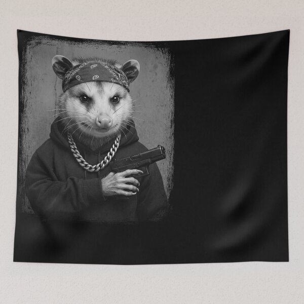 Item preview, Opossum Streetwear Bandana Hoodie Animal designed and sold by d247.