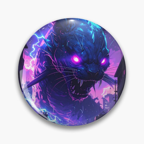 Item preview, Cyber Namazu Kaiju – Neon Japanese Catfish Monster in a Cyberpunk City designed and sold by kaxymax.