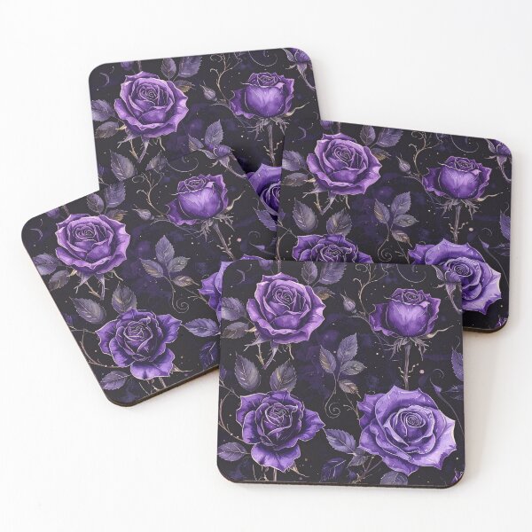 Item preview, Witchy Lavender Black Gothic Rose Seamless Pattern designed and sold by Grainwork.