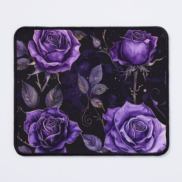 Item preview, Witchy Lavender Black Gothic Rose Seamless Pattern designed and sold by Grainwork.