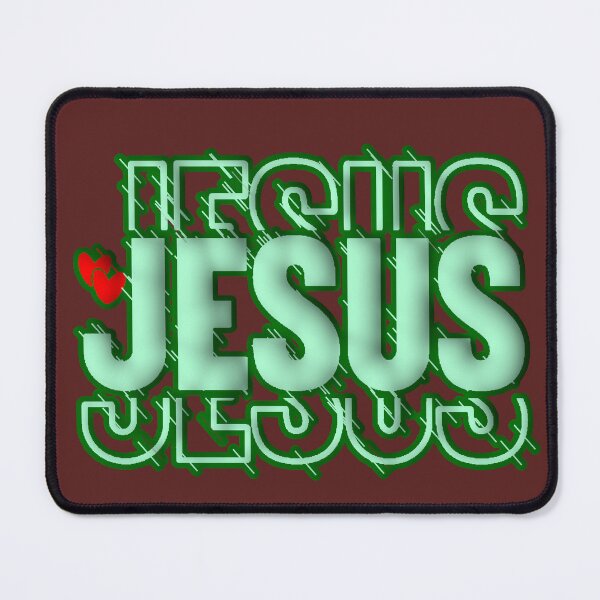 Item preview, Jesus 3D Typography Neon Mint Green Hearts Christian Faith designed and sold by AstronautMerch.