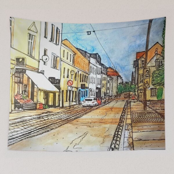 Item preview, Alaunstrasse Dresden Neustadt – Ink & Watercolor Urban Sketch designed and sold by UMA Urban Sketch.