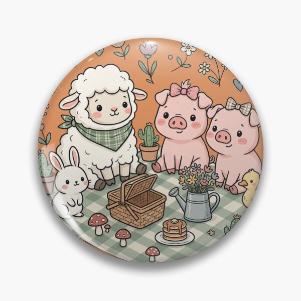 Item preview, Cozy Cottagecore Farm Animal Picnic designed and sold by apoclypsemoon.