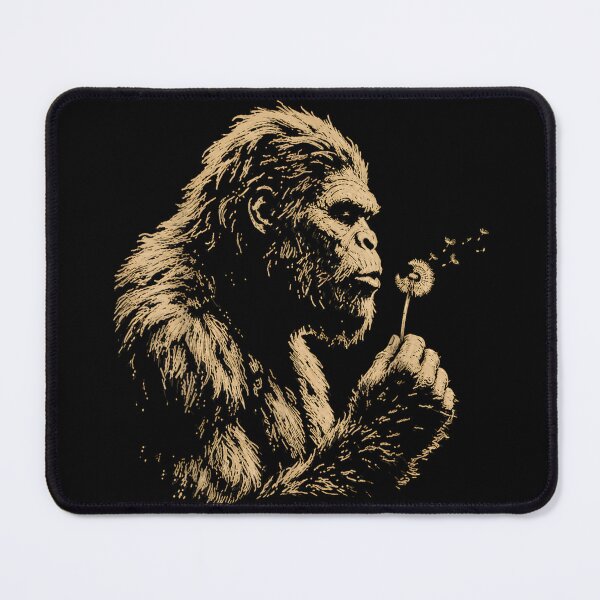Item preview, Gentle Bigfoot Blowing Dandelion | Vintage Sasquatch Nature Art designed and sold by Alluka Brand.