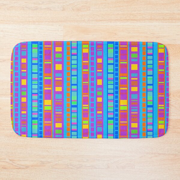 Item preview, Multi-colored rectangles on blue designed and sold by MarySchwindt.