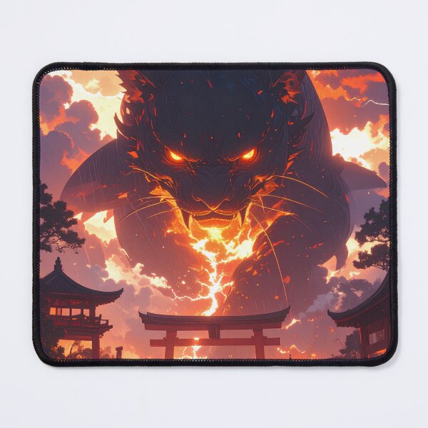 Item preview, Inferno Namazu Kaiju – Japanese Catfish Yokai Above Sacred Torii Gates designed and sold by kaxymax.