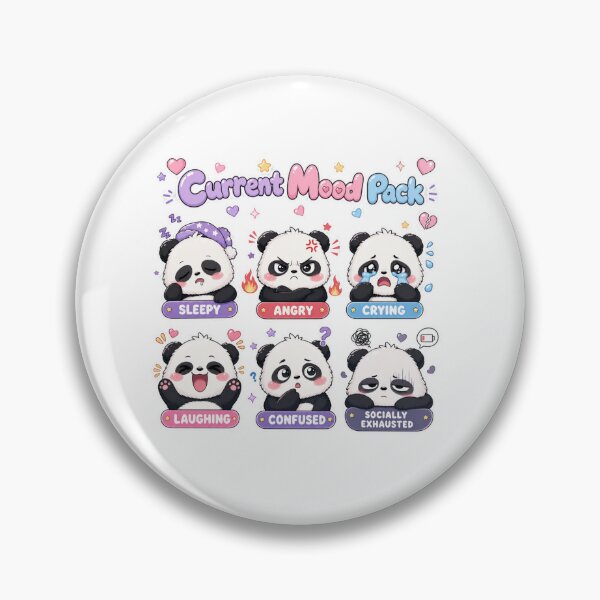 Item preview, Current Mood Pack Kawaii Panda Sticker Sheet designed and sold by Ashley critters.