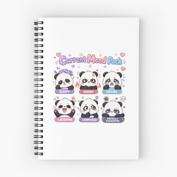 Item preview, Current Mood Pack Kawaii Panda Sticker Sheet designed and sold by Ashley critters.