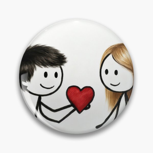 Item preview, Boy Giving Red Heart to Girl designed and sold by Maria Dryfhout.