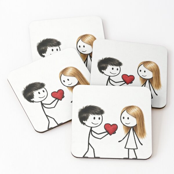 Item preview, Boy Giving Red Heart to Girl designed and sold by Maria Dryfhout.